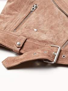 Vêtements de luxe pour femmes, vestes de moto en cuir suédé, manteaux confortables et élégants - Product Image 6