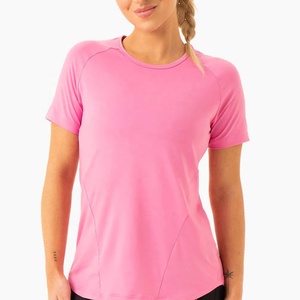 Camiseta extragrande personalizada de algodón 100% para mujer, camiseta transpirable de manga corta de dos tonos, longitud de media manga, novedad - Product Image 1