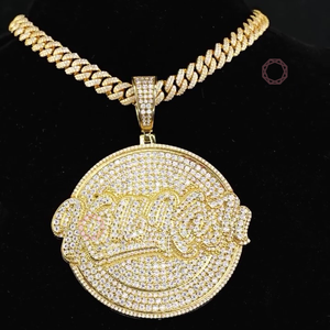 Argent Sterling 925 plaqué or lettrage personnalisé VVS naturel Moissanite cadeau religieux bijoux fins pendentifs breloques - Product Image 1