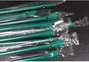 Pajita desechable de plástico con forma de cuchara para beber, opción envuelta o sin envolver - Product Image 4