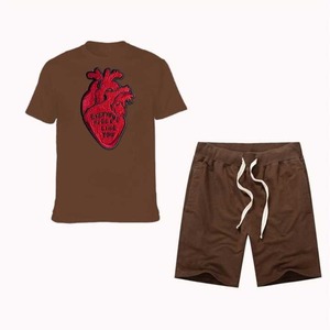 High Quality Embroidered <b>T</b> <b>Shirt</b> and Shorts Set <b>for</b> <b>Men</b> Low MOQ Apparel Factory Custom Woven Labels - Product Image 5