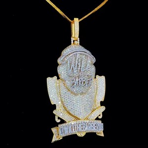 Export Quality Hip Hop VVS Moissanite Round Cut Diamond Pendant Ice Out <b>Jewelry</b> Pendants <b>Charm</b> for Men Available at Best Price - Product Image 4