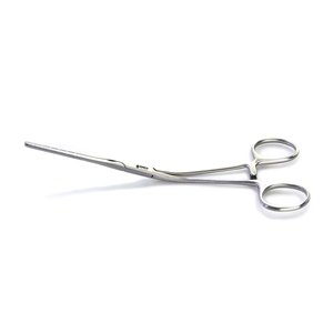 Abrazadera pediátrica GERMAN Cooley-Mordazas atraumáticas Cooley rectas de 42,5mm, vástagos en ángulo, acero inoxidable, 6,75'' - Product Image 1