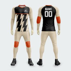 Maillots de football personnalisés pour adultes, ensemble de maillot de gardien de but rembourré, pantalon, manches longues, uniforme d'entraînement - Product Image 3