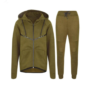 Trajes de chándal de lana de tecnología de invierno unisex personalizados Sudaderas con cremallera de talla grande con logotipo Conjuntos de Jogger transpirable Etiqueta privada para hombres - Product Image 1