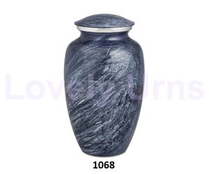 Serene Bleu Gris Aluminium Crémation Funéraire Mémorial Adulte Ash Urnes Humaines Sac En Velours Gratuit - Product Image 1