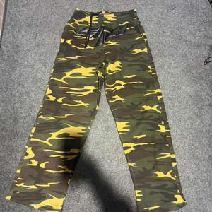 Ensemble de survêtement en molleton de coton, sweat-shirt à capuche et pantalon, imprimé en relief, coupe personnalisée, couture lâche, jambe droite, pantalon de survêtement d'hiver pour homme - Product Image 5