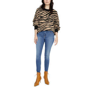 Maglione Casual da Donna Sanctuary con Stampa Animalier Stile Europeo Traspirante e Decorato con Jacquard Nero Taglia Large - Product Image 3