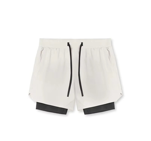 Short de sport 2-en-1 en toile respirante à séchage rapide pour hommes, sur mesure OEM, pour la course et le basket-ball en salle de sport-Style décontracté - Product Image 1