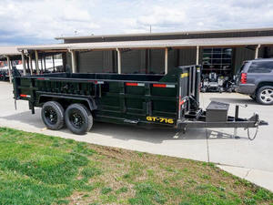 Remorque à benne basculante hydraulique télescopique 7x16 avec côtés de 2 pieds, essieux 7K, PTC 14K, remorque agricole d'occasion, composants principaux du moteur à engrenages - Product Image 6