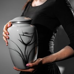 Urnas personalizadas para cenizas humanas, urna funeraria de cremación para cenizas para mujeres y hombres, urna decorativa elegante Rosa gris, tamaño personalizado - Product Image 3