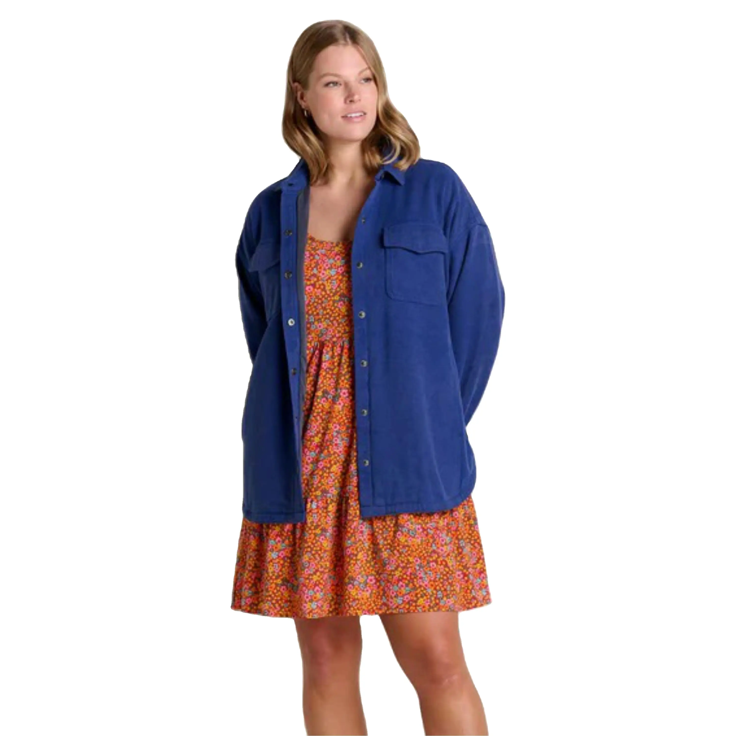 Jaqueta de camisa versátil para senhoras OEM personalizada | Tecido de algodão respirável | Ideal para clima transitório