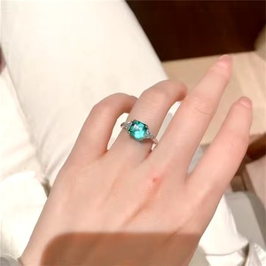 925 Sterling <b>Silver</b> Square Cut Zircon <b>Ring</b> Handmade Green Gemstone Engagement Vintage Prong Set Mehrajudin Gems MG-NU018 - Product Image 4