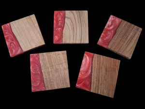 Juego de posavasos de resina y madera de lujo, hermoso diseño de fusión artística, posavasos redondos para tazas de té posavasos de piedra - Product Image 6