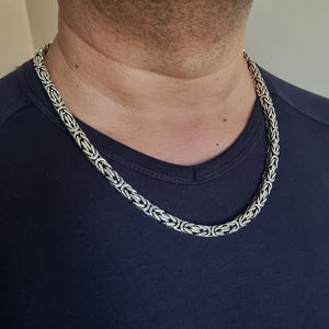 Necklace and <b>Bracelet</b> Combination Silver Men Jewelry 6.5 mm Hi Hop <b>Bracelet</b> King <b>Byzantine</b> Jewelry Wholesale From Turkey - Product Image 2