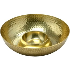 Plato DE SERVICIO DE ALUMINIO redondo de lujo con cuenco de inmersión Bandeja de aperitivos de varias secciones para fiestas y eventos - Product Image 6