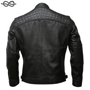Veste de motard en cuir véritable pour hommes, vestes de moto en cuir d'agneau vieilli noir et marron vintage, vêtements d'extérieur durables et élégants pour hommes - Product Image 3