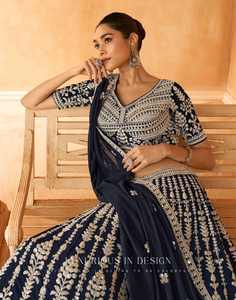 Lehenga Choli de la meilleure qualité, tissu Lehengha en géorgette véritable de qualité supérieure avec de riches broderies pour les mariages et les occasions spéciales. - Product Image 6