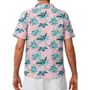 Ropa de Playa Hawaiana de Verano al por Mayor, de Alta Calidad, Transpirable, Tejida, de Doble Botonadura, Manga Corta, Cuello en V, Secado Rápido y Ecológica - Product Image 4