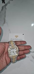 Luxury <b>Men's</b> Rectangle Steel Case Iced <b>Watch</b> Moissanite Brilliant Diamond <b>for</b> Swiss Movement Stainless Steel Band Box Packing - Product Image 2