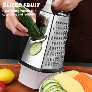 Coupe-légumes et trancheuse à fruits multifonctionnel 4-en-1 en acier inoxydable, robuste, courbé, en forme d'arc, pour la vente en gros - Product Image 2