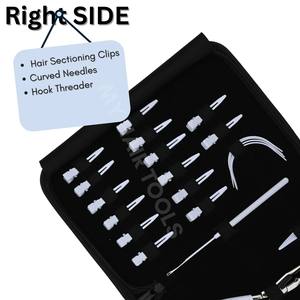 Ensemble d'outils pour extensions de cheveux comprenant un outil de sertissage à micro-perles, un outil de coupe, un outil de sectionnement des doigts, des aiguilles à tisser, une pince à bec de canard - Product Image 3
