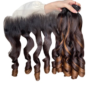 Cheveux vierges de haute qualité, mèches ombrées rebondissantes avec frontal et mèches pour faire des perruques - Product Image 4