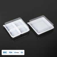 Boîte en plastique pour gâteau tiramisu, plateau PET simple/4 compartiments avec couvercle de 3,5 cm/5 cm |   Contenant jetable pour mousse, macaron, pouding