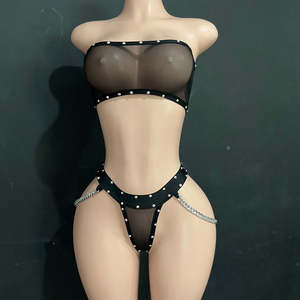 <b>Women</b> Dance Club Suits Sequin Off Shoulder Jumpsuits <b>Sexy</b> Nightclub Outfits for Party and Performance - Product Image 3