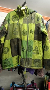 แจ็กเก็ตมีฮู้ดสำหรับฤดูหนาวจากอินเดียแจ็คเก็ตผ้าฝ้ายย้อมสีมีซิปเสื้อแจ็คเก็ตเนพาลีฤดูหนาว - Product Image 2