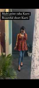 Contemporary Stylish Printed <b>Indian</b> Traditional Muslin <b>Kurta</b>/Kurti for Party Wedding Diwali Occasions-All-Season Women's - Product Image 2