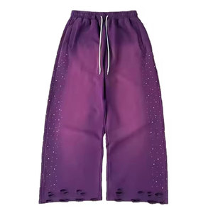 Best Selling Rhinestone Sweatpants Men Fashion Casual Comfortable Fit Drawstring Joggers For Men - Product Image 1