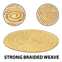 Tapis en jute tressé fait main LMC GLOBAL, rond, naturel, écologique, durable, pour la maison, personnalisable, prêt à l'exportation