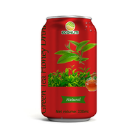 Puree Lemon Campur Madu Rasa Matcha Kaleng 250ml 330ml Kemasan Besar OEM/ODM Label Pribadi Minuman Alami Bernutrisi