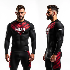 Fabricante de protectores de erupción personalizados Impresión de sublimación Premium Durable MMA Rash Guards para Sparring y Training Custom - Product Image 1