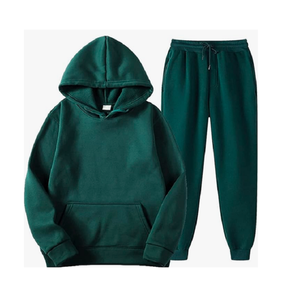 Ensemble sweat à capuche deux pièces Crop Top Jacket Jogging Suit Velvet Tracksuits avec logo personnalisé Hot Pocket Design - Product Image 6