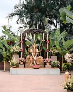 Decoración de entrada de boda hindú con Shankhu Ganesha hecho a mano dorado FRP Vinayaka Ganesha estatua bodas salón entrada EE. UU. - Product Image 2