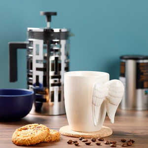 Tasse Angel Cup avec poignée 3D en forme d'ailes, capacité 15oz/200ml, sublimation personnalisée, double paroi, compatible lave-vaisselle, avec cuillère à visser, idéale pour les cadeaux - Product Image 5