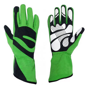 Latest Design Double Foamy Padding Kart Racing Gloves Knitted <b>Fabric</b> Suede Leather Protective Cycling Sports Outdoor Activities - Product Image 3