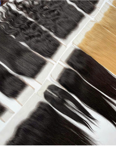 Hot New 100% Vierge Vietnamien Remy Extensions de Cheveux Humains Vague Naturelle Dentelle Fermeture avec Machine Double Trame - Product Image 3