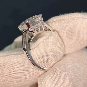 แหวนเพชรอัสเชอร์ตัด CZ ขนาด8มม. แหวนหมั้นชุบทองคำขาว925เงินเครื่องประดับงานแต่งงานแบบละเอียดสำหรับผู้หญิงขายส่ง - Product Image 4