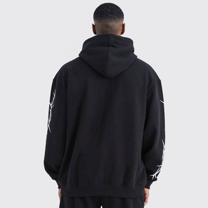 Survêtement patchwork délavé à l'acide pour hommes 100% coton en détresse brodé pantalon de survêtement à capuche ensemble pour l'hiver motif solide vente en gros - Product Image 4