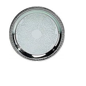 Design gravé forme arrondie Design classique plaque de chargement décorative de table en acier inoxydable pour la maison et l'hôtel - Product Image 6