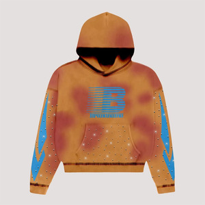 Sweat à capuche en molleton de coton 100% surdimensionné de haute qualité avec sweat-shirt court Vintage Logo Boxy en détresse graphique pour hommes - Product Image 5