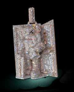 Pendentif en argent 925 personnalisable avec diamant moissanite et chaîne cubaine, bijoux glacés, style hip-hop, design de dessin animé - Product Image 1