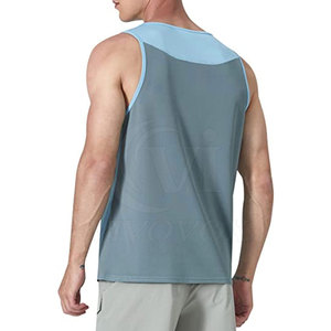 Camiseta sin mangas para hombre de color personalizada al por mayor, ropa deportiva de punto transpirable para entrenamiento Masculino - Product Image 2