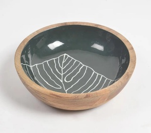 NEW Ceramic Finishing Wooden <b>Bowl</b> Fruits <b>and</b> <b>Salad</b> Serving Soup <b>Server</b> <b>Bowl</b> Hotel Catering Usage High Standard Quality - Product Image 1