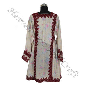 BDR057 Tribal Afghan Balochi robe en gros bohème Unique robe Vintage à la main bohème Banjara Baluchi vraie robe Vintage - Product Image 4