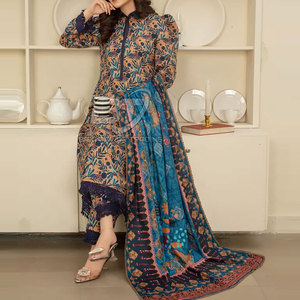 Conjunto de Kurta, Pantalón y Dupatta 2025 en Talla Adulto, Conjunto Étnico de Kurta Shalwar, Vestido Casual de 3 Piezas para Mujer Pakistaní - Product Image 6