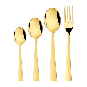 Juego de Cubiertos de Acero Inoxidable con Acabado de Espejo, Juego de Cubiertos de Cobre [Tenedor para Cena, Cuchara para Té, Cuchillo para Ensalada], Juego de (4 Piezas en Oro Rosa) - Product Image 6